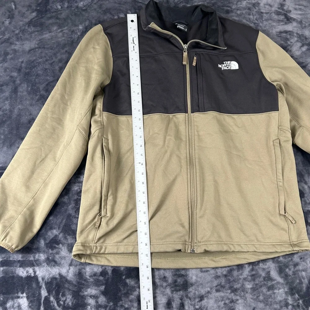 The North Face Softshell Jacket Mens XL Olive Green Black Full Zip Fleece Lined